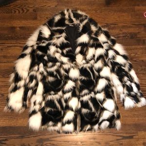 Faux Jacket - White, Black and Tan